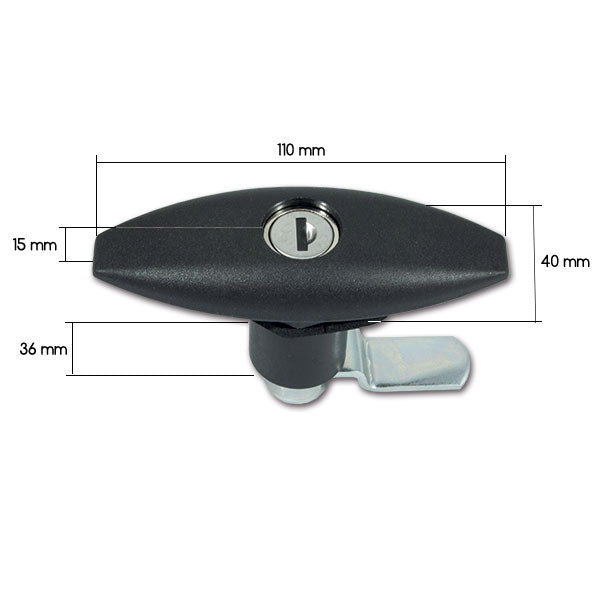 Schloss 1201 • Zylinder und Schlüssel • schwarz