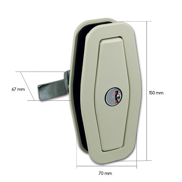 Serratura Salino FIAT • cilindretto e chiavi • bianco