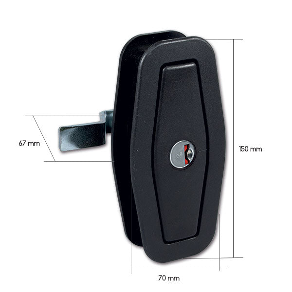 Serratura Salino FIAT • cilindretto e chiavi • nero