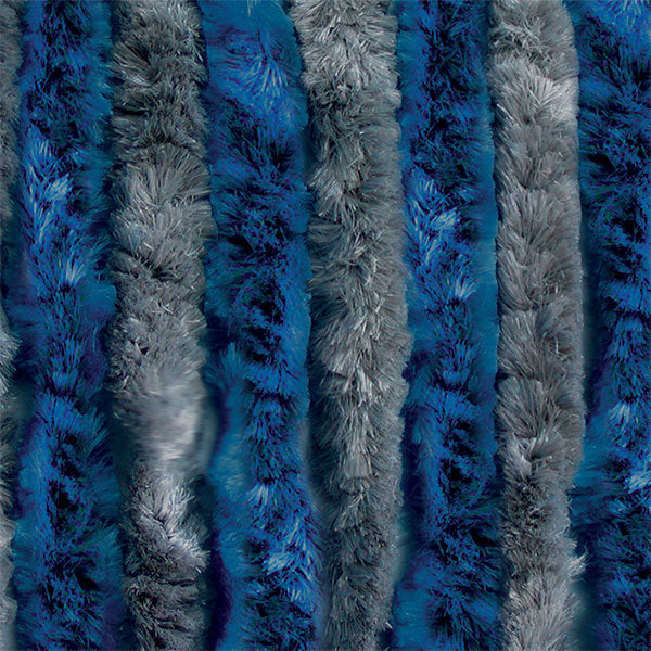 Chenille-Vorhang grau / blau • 56 x 200 cm