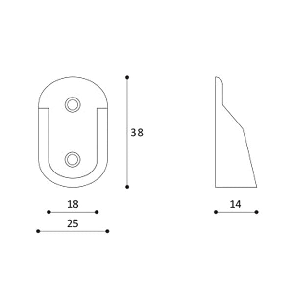 Reggi asta appendiabiti • 2 fori • Ø 18 • bianco