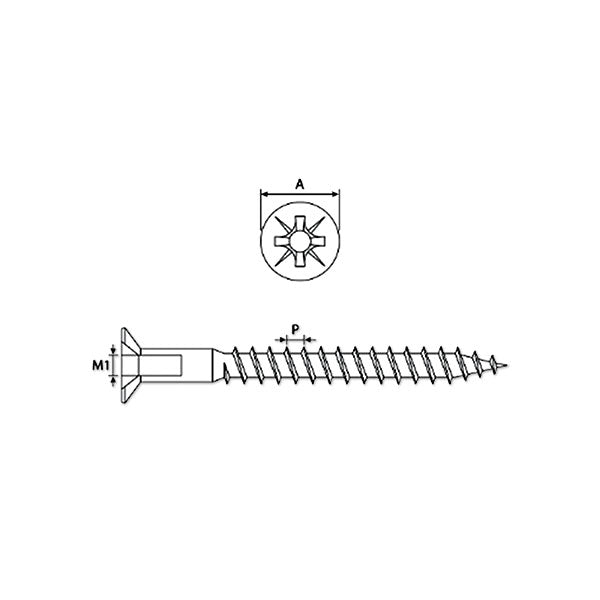 Vite parzialmente filettata • 4,5 x 40 • 200 pz
