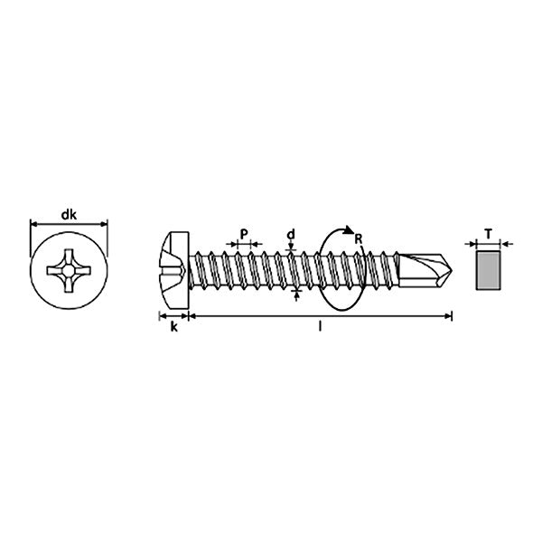 Vite autoperforante • 2,9 x 19 • 1000 pz