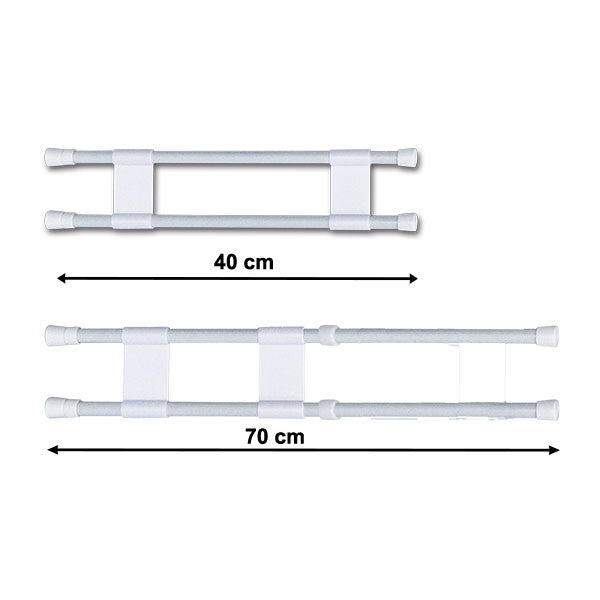 Asta doppia anticaduta da 40 a 70 cm • blister