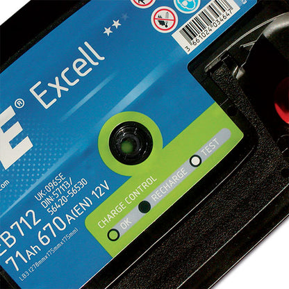 Exide EB 670 Excell LB3 Batterie - 12 V / 71 A 