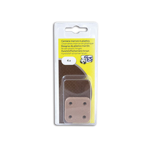 Cerniera plastica marrone • blister 4 pz