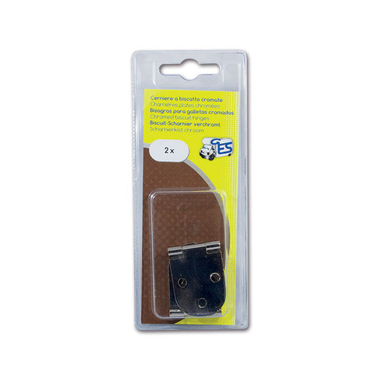 2 cerniere a biscotto cromo • blister