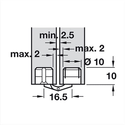 Cerniera invisibile • Ø 10 mm