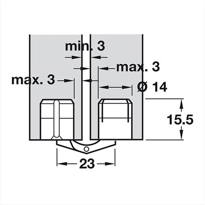 Cerniera invisibile • Ø 14 mm