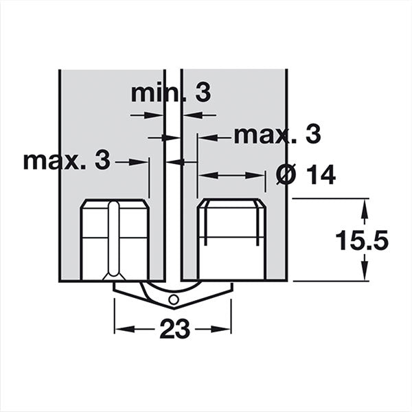 Cerniera invisibile • Ø 14 mm