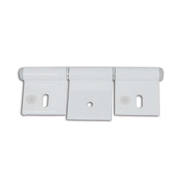 Weißes Aluminiumscharnier • 126 mm • 3 Löcher