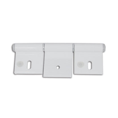 Weißes Aluminiumscharnier • 126 mm • 3 Löcher