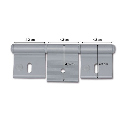 Cerniera alluminio anodizzato • 126 mm • 3 fori