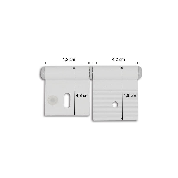 Cerniera alluminio bianco • 84 mm • 2 fori