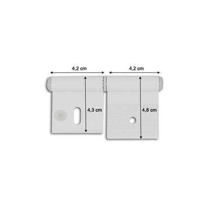 Cerniera alluminio bianco • 84 mm • 2 fori