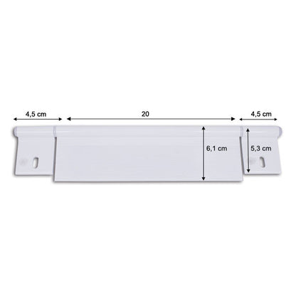 Cerniera alluminio bianco • 290 mm • 2 fori