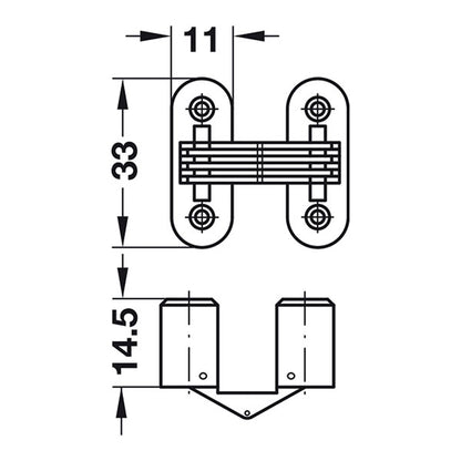 Cerniera per spessori legno • 16 mm