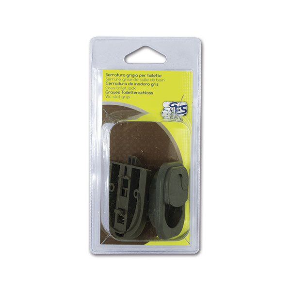 Serratura completa per bagno • grigio • blister