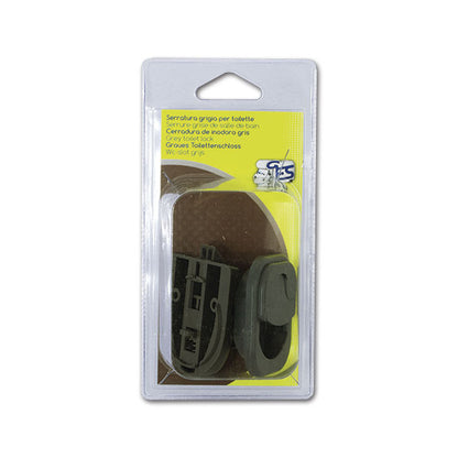 Serratura completa per bagno • grigio • blister