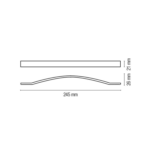 Maniglione cromato • 245 mm
