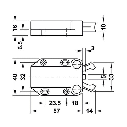 Chiusura push per antine • nera