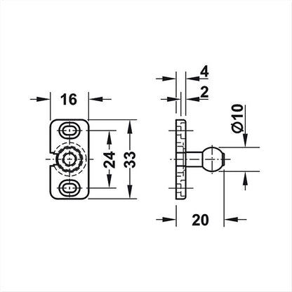 Chiusura push per antine • nera