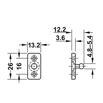 Chiusura push per antine • 37 x 40 mm