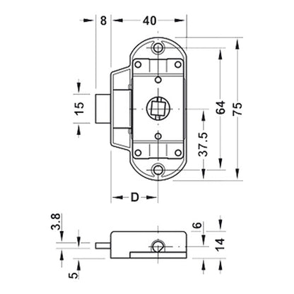 Serratura Piccolo Nova destra nichelato D25 • blister