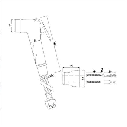 Kit doccia a pulsante • tubo cromato