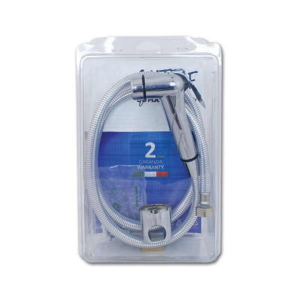 Kit doccia a pulsante • tubo cromato