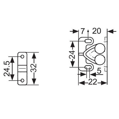 Ferma antina 2 rotelle • bianco