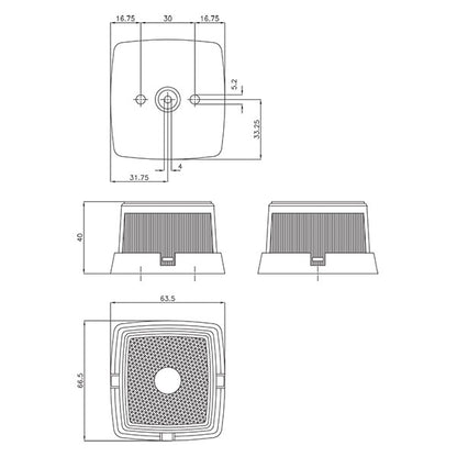 Quadratische vordere Umrissleuchte • Blister