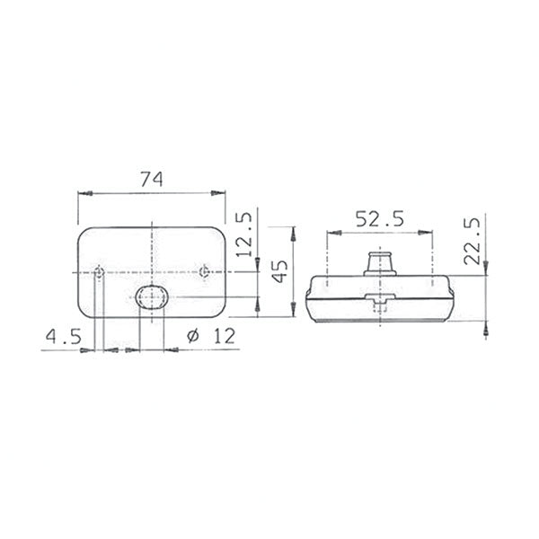 Orangefarbenes rechteckiges Hindernisschild