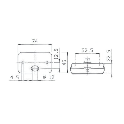 Orangefarbenes rechteckiges Hindernisschild