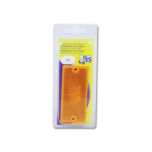 Catadiottro con fori • arancione • 90 x 40 • blister