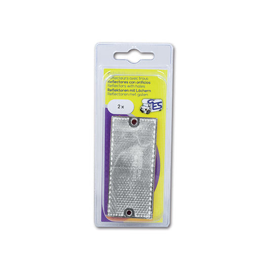 Catadiottro con fori • bianco • 90 x 40 • blister
