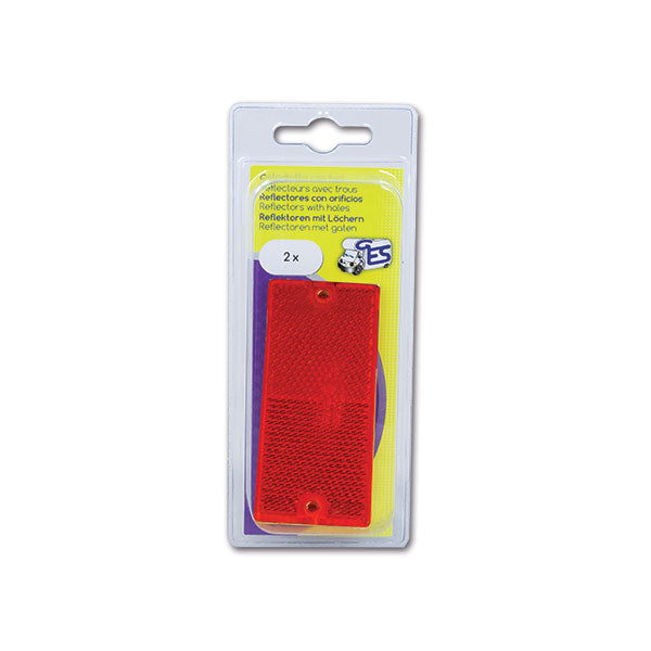 Catadiottro con fori • rosso • 90 x 40 • blister