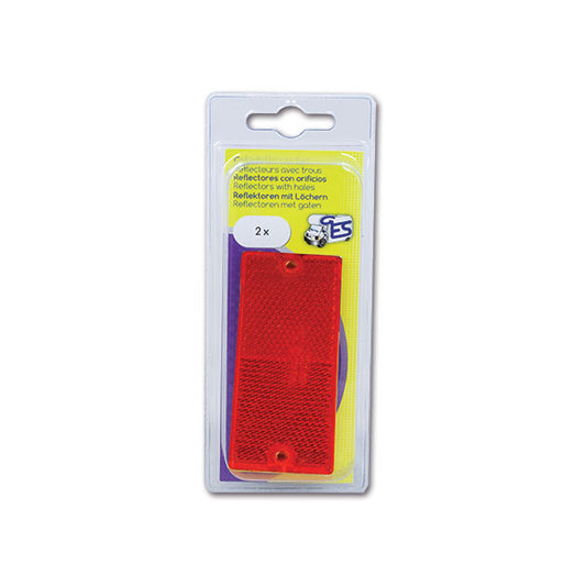 Catadiottro con fori • rosso • 90 x 40 • blister