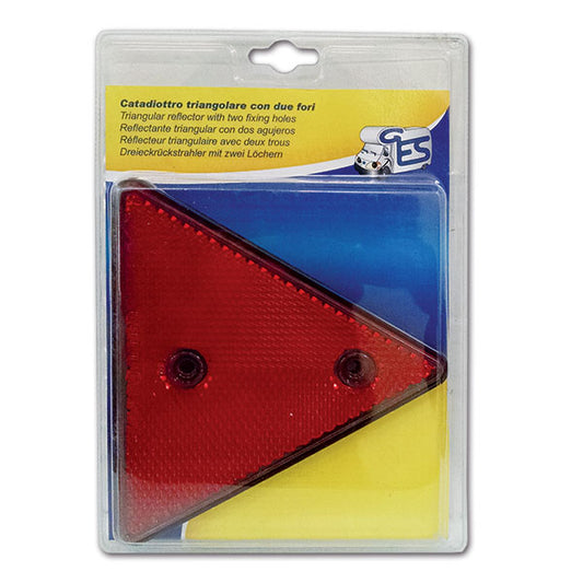 Catadiottro triangolare • 2 fori • fissaggio vite • blister