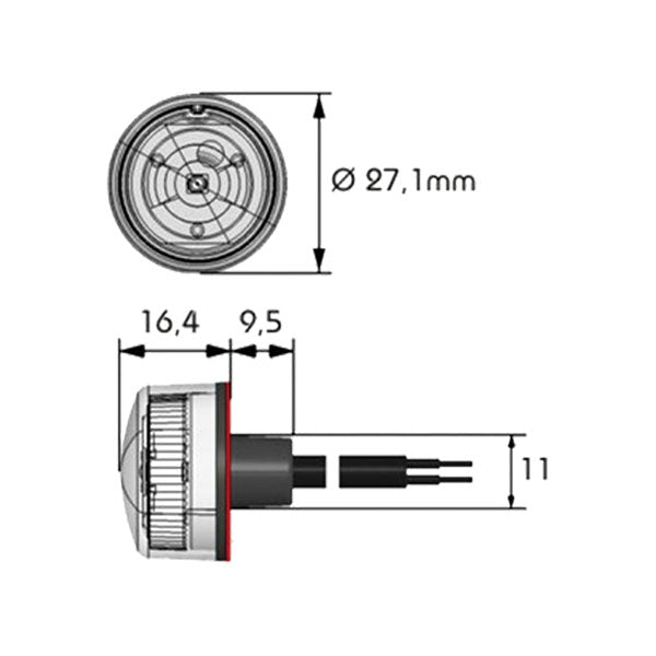 Luce ingombro posteriore a LED • con cavo