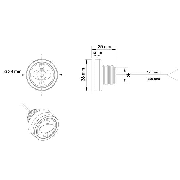 Luce ingombro tonda a LED • Ø 38 mm