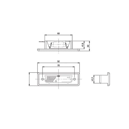 Luce targa K 570 a incasso • destro