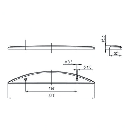 Terzo stop a LED mezzaluna • rosso