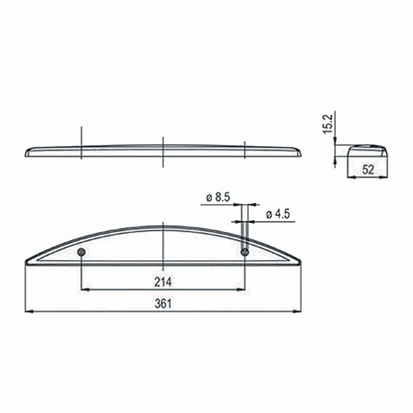 Terzo stop LED mezzaluna • trasparente