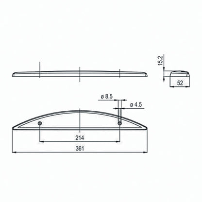 Terzo stop LED mezzaluna • trasparente