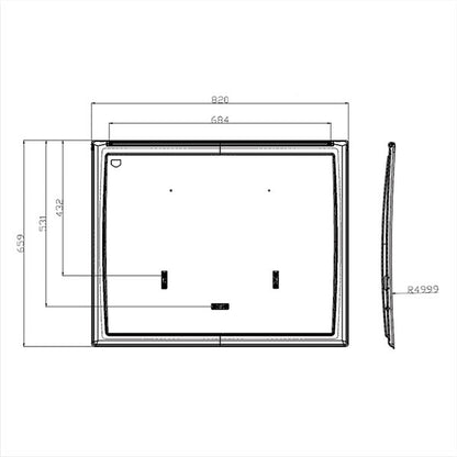 Finestra FAN curva • 820 x 660 • Grigio