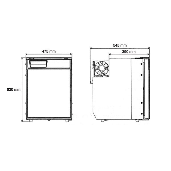 Frigorifero SVR85 a compressore • cerniera sinistra