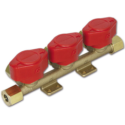 Rubinetto gas 3 vie • Ø 8 mm