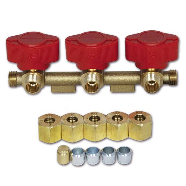 Rubinetto gas 3 vie • Ø 8 mm