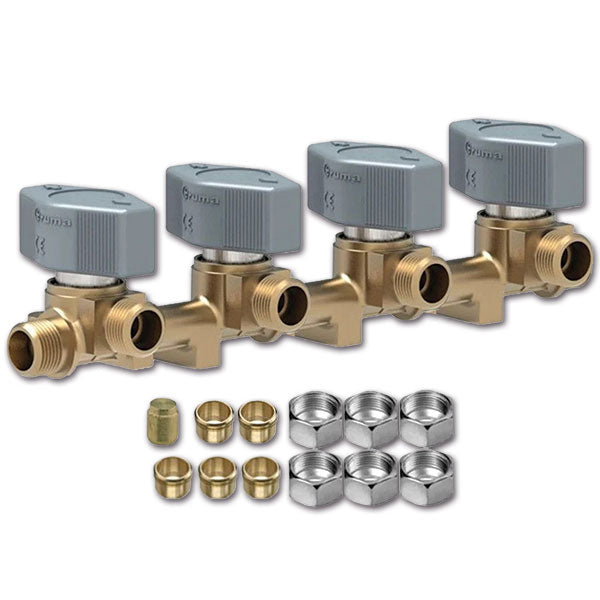 Rubinetto gas 4 vie • Ø 8 mm